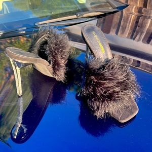 Women's Sandals High Heel Feathers Shoes